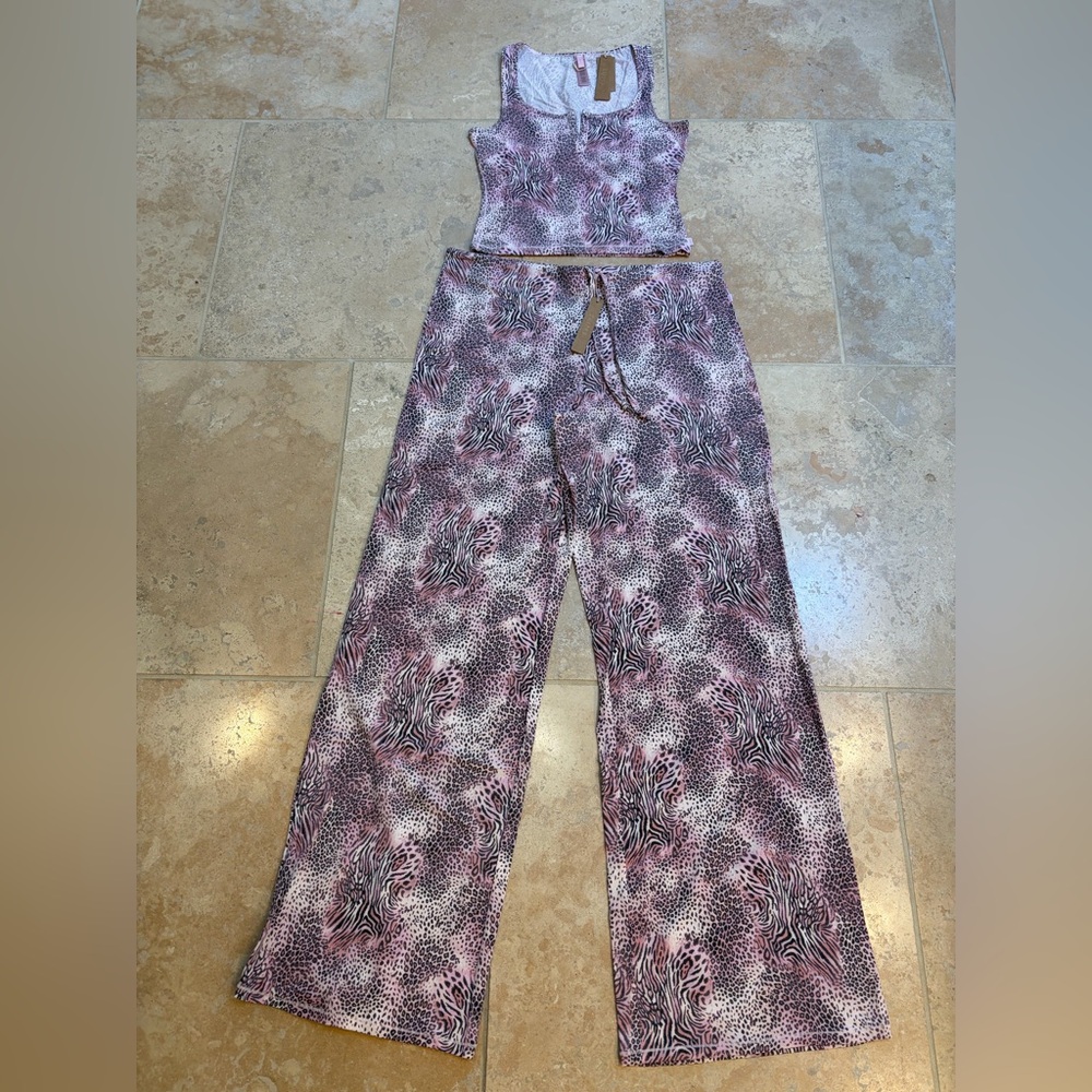 SKIMS Women’s Tank and Pants  Animal Pajamas- NWT